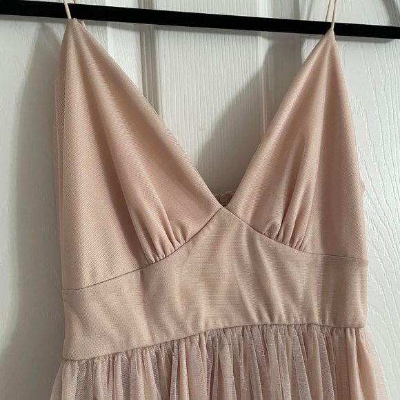 Cream Princess Dress with Glitter Tulle Overlay - Picture 4 of 10